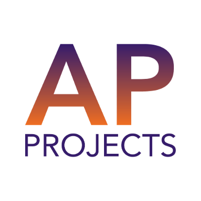 The image features the logo for "AP Projects" with gradient colors on a black background. No people, landmarks, or historical buildings are visible.