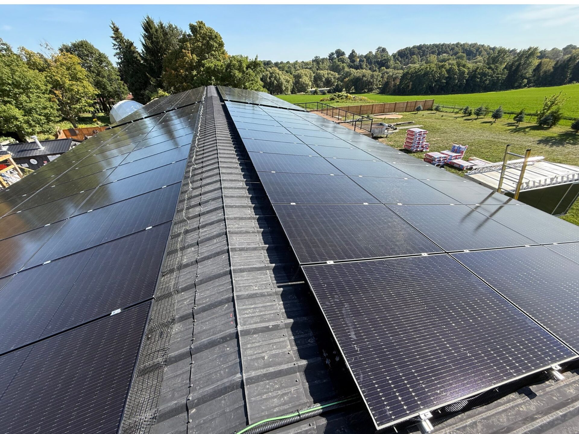 Commercial solar panels installed on Terra Nova’ Spa & Cafe's roof.
